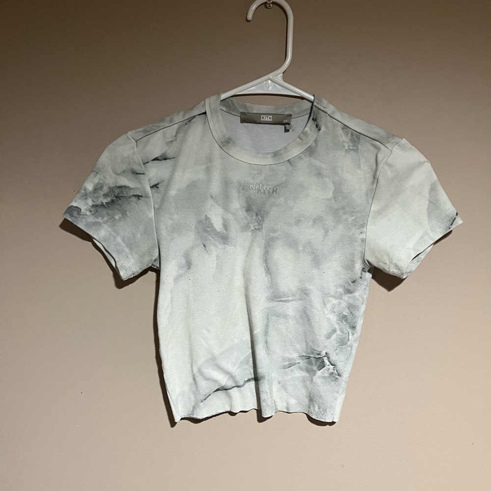 KITH cropped Gray Tie-Dye Women's Top